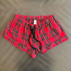 Victoria's Secret Red Plaid Flannel Pajama Shorts - Size Small
